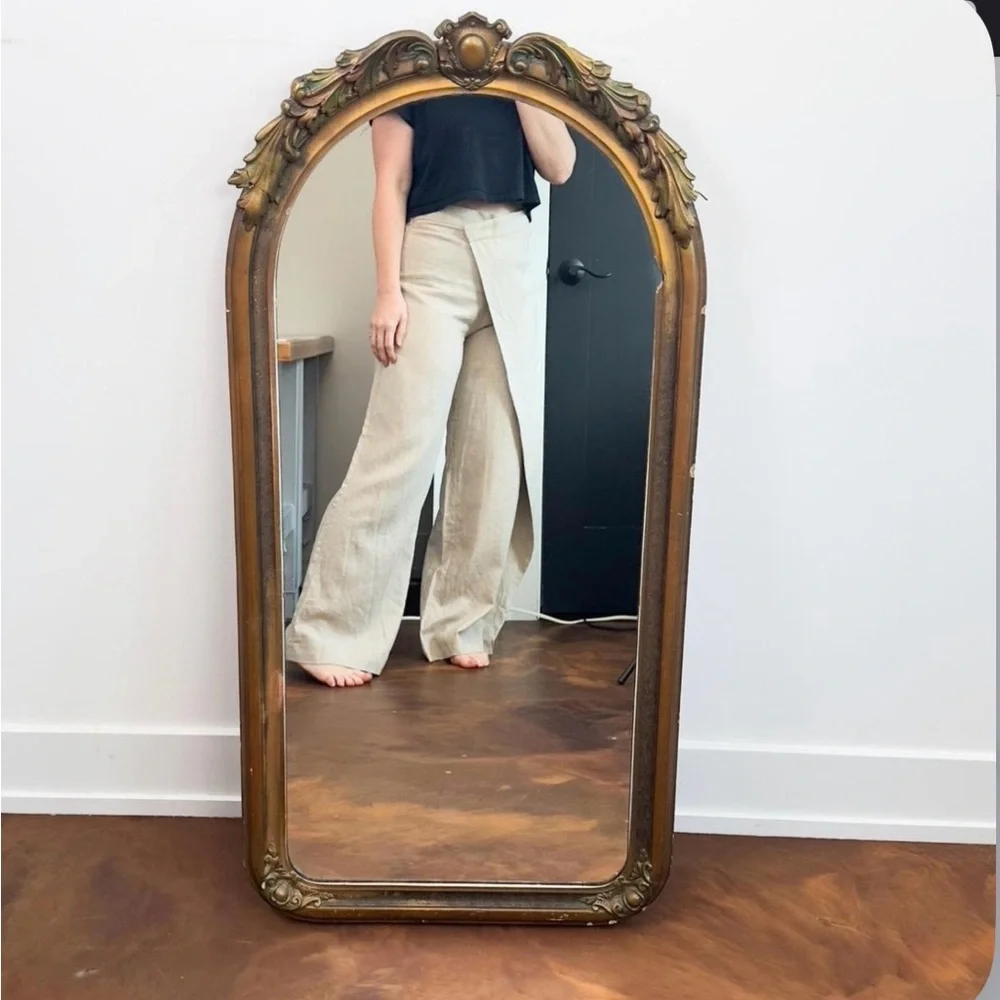 Zara Wide Leg Pants in Light Beige linen
